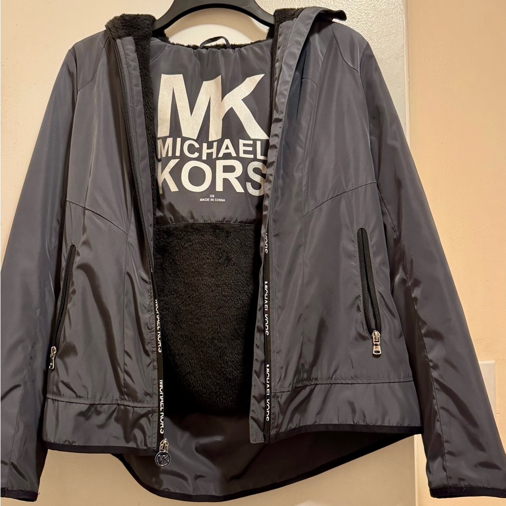 Michael Kors Grey Jacket with Silver Accents